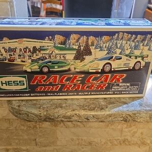 Hess Race Car and Racer Toy Set - Green and White